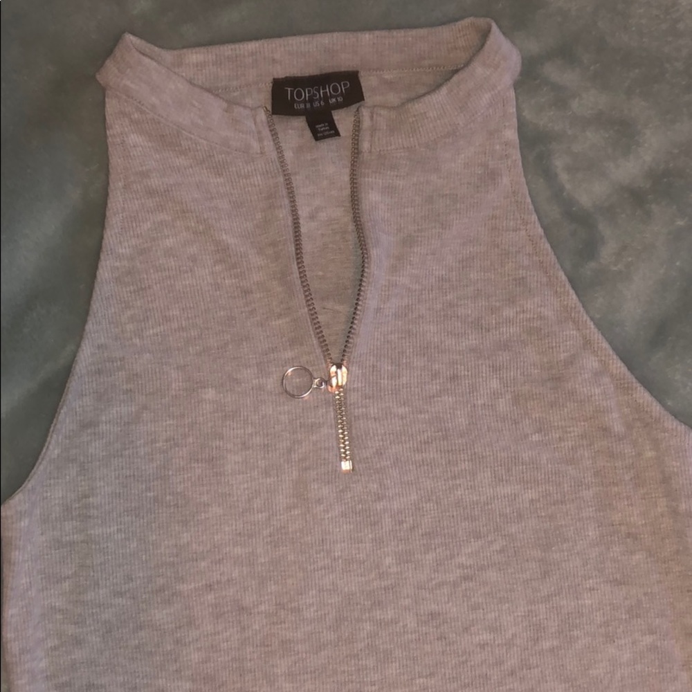 Bodysuit TopShop , gray with zipper neckline